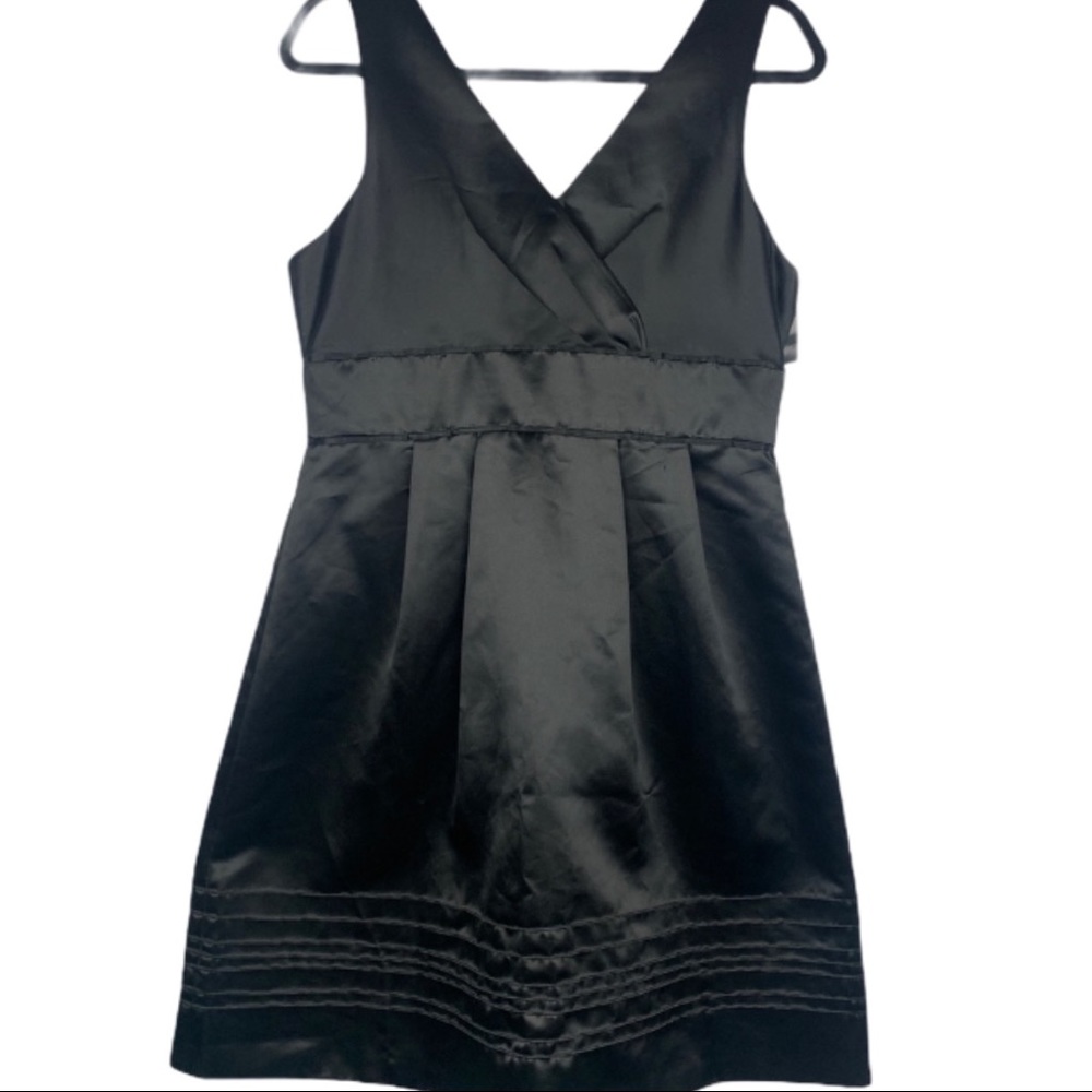 Cleo + Max classic satin black cocktail dress NWT